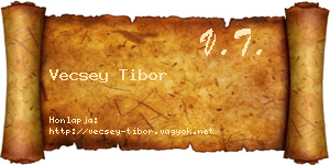Vecsey Tibor névjegykártya